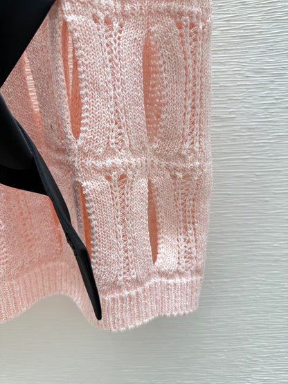 25ss Bow hollow knitted vest