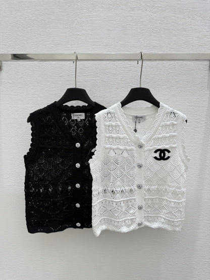 25ss Cardigan hollow knitted vest