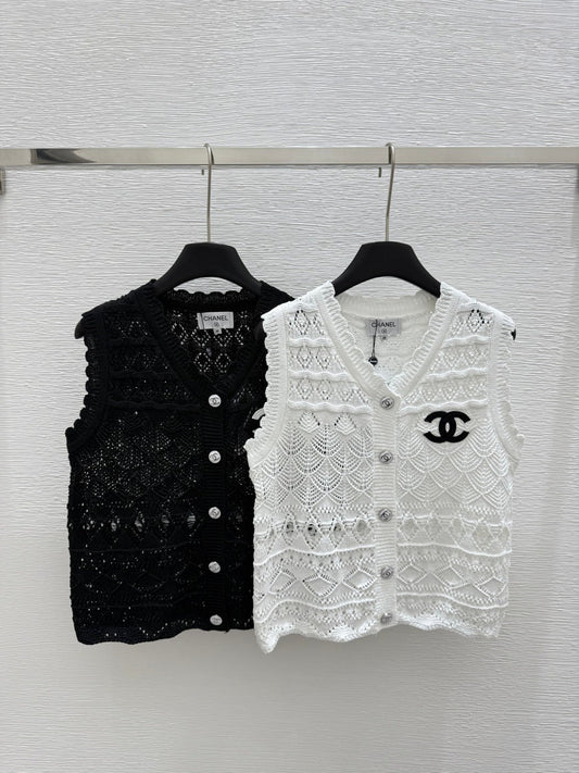 25ss Cardigan hollow knitted vest