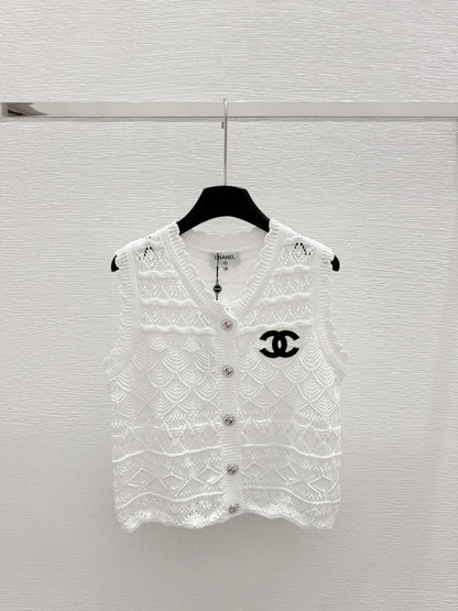 25ss Cardigan hollow knitted vest