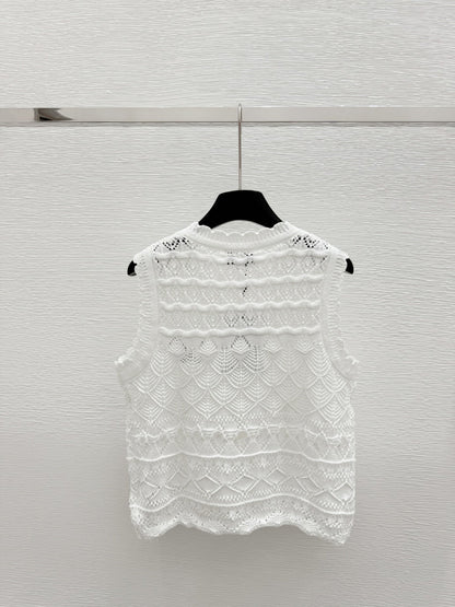 25ss Cardigan hollow knitted vest