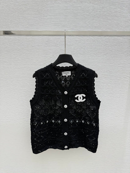 25ss Cardigan hollow knitted vest