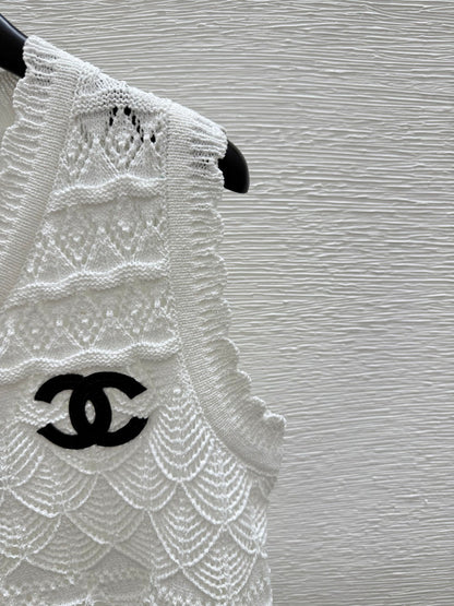 25ss Cardigan hollow knitted vest