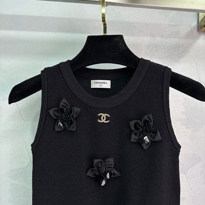 25ss 3D camellia embellishment vest