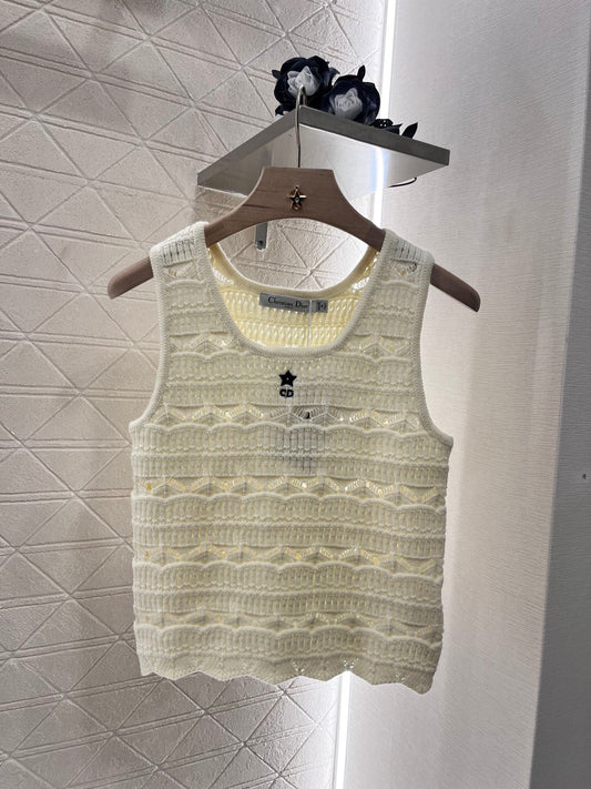 25ss Hollow knit vest