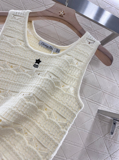 25ss Hollow knit vest