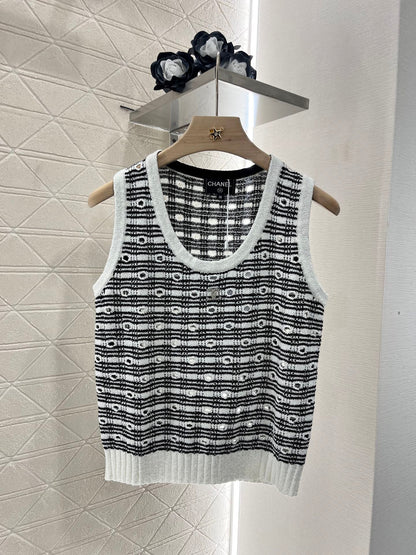 25ss Hollow knit vest