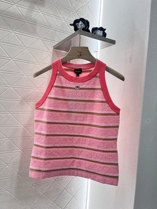 25ss Knitted striped vest