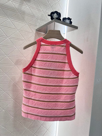 25ss Knitted striped vest