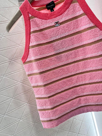 25ss Knitted striped vest