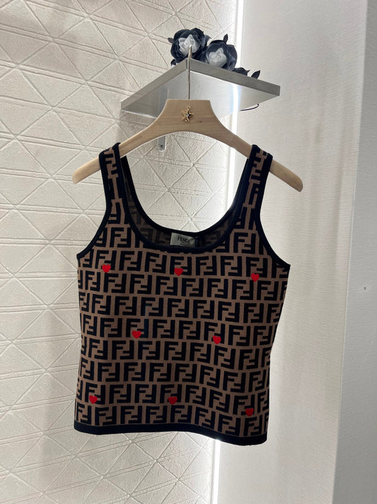 25ss Round neck jacquard knitted vest