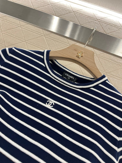 25SS New Striped Knit Short Sleeves