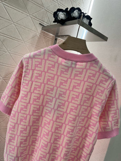 25 New Round Neck Jacquard Knitted Short Sleeves