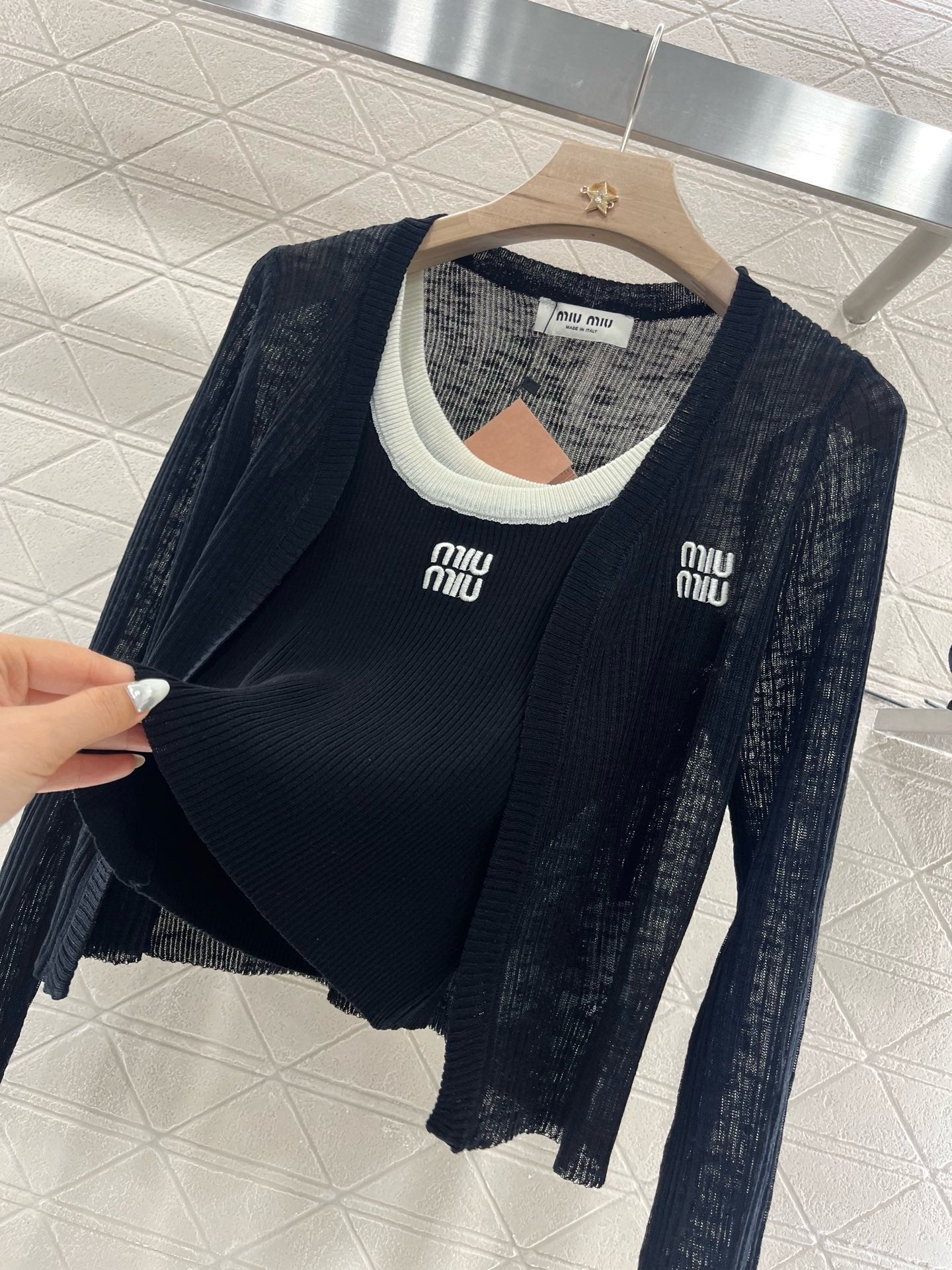 25SS  New Arrival Suspenders with Knitted Long Sleeves