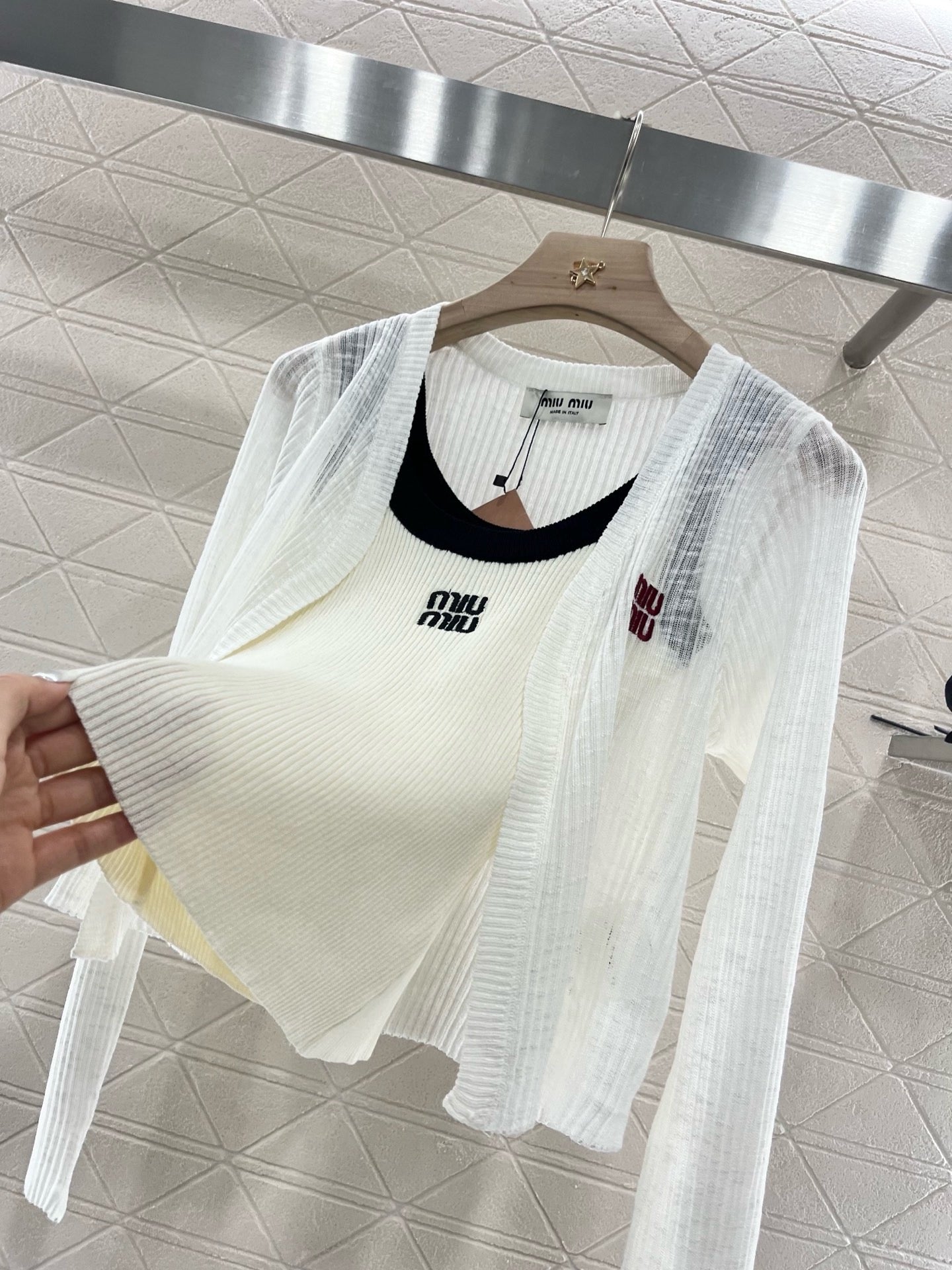 25SS New Arrival Suspenders with Knitted Long Sleeves
