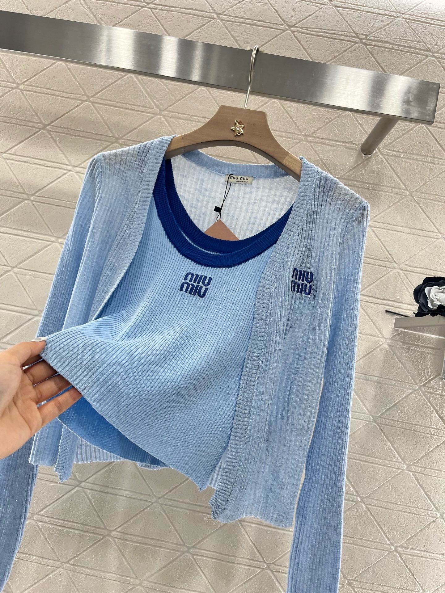 25SS New Arrival Suspenders with Knitted Long Sleeves