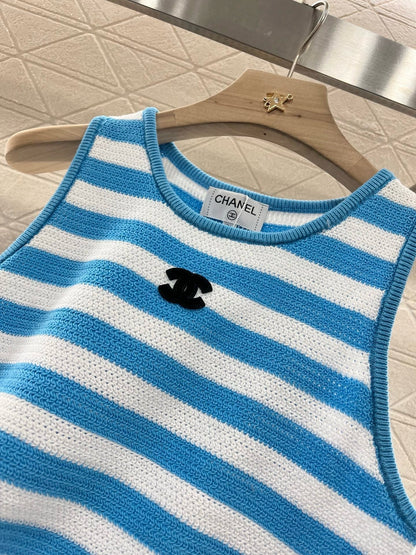 25ss New Striped Knit Vest Wool