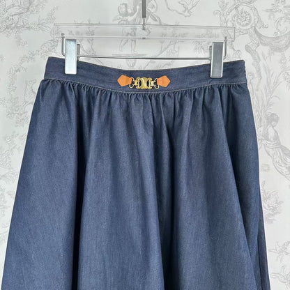 25 Early Spring Fashion Denim Long Swing Skirt