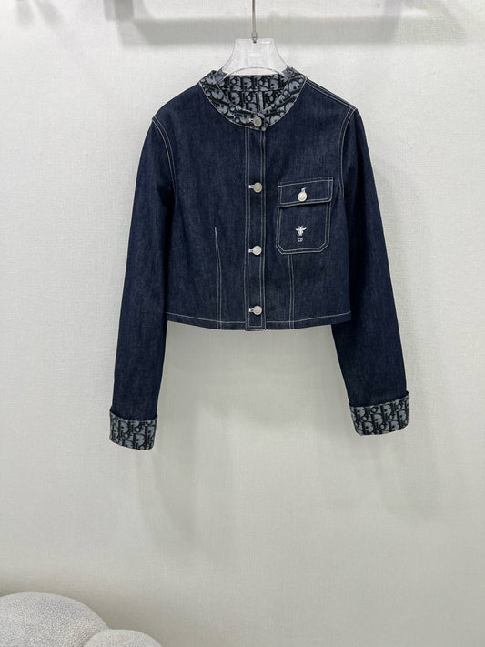 25SS Interior logo printed denim jacket）