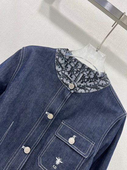25SS Interior logo printed denim jacket）