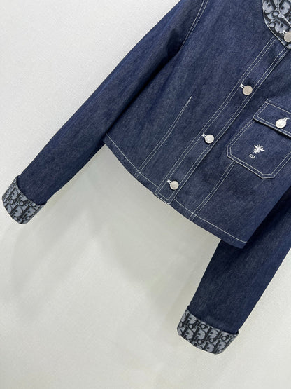 25SS Interior logo printed denim jacket）