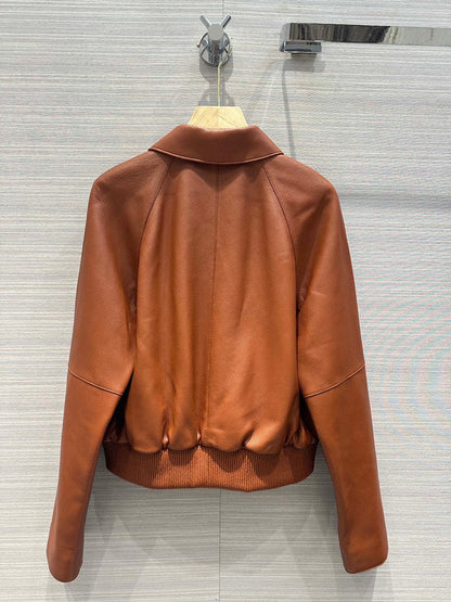 24 Lychee patterned lambskin lapel jacket jacket