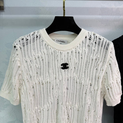 25 Cut-out Lace Knit Short Sleeve