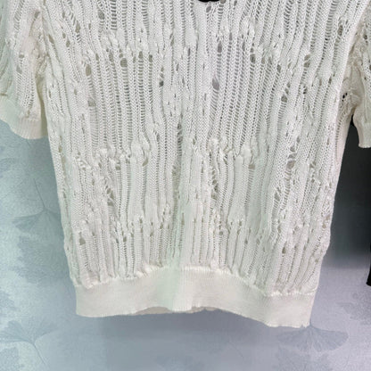 25 Cut-out Lace Knit Short Sleeve