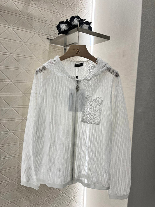 2025 New Arrival Hooded Water-soluble Zipper Jacket