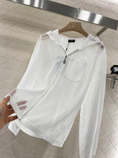 2025 New Arrival Hooded Water-soluble Zipper Jacket