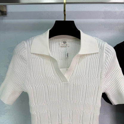 H Lapel Knit Lapel Short Sleeve