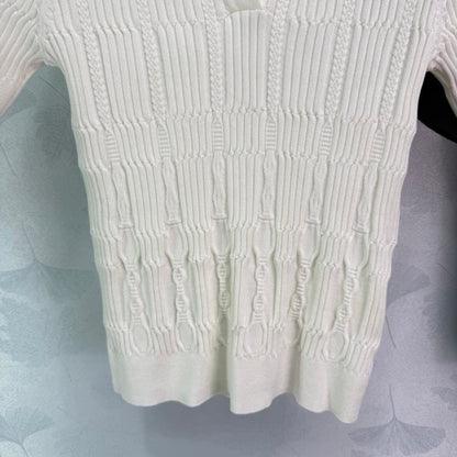 H Lapel Knit Lapel Short Sleeve