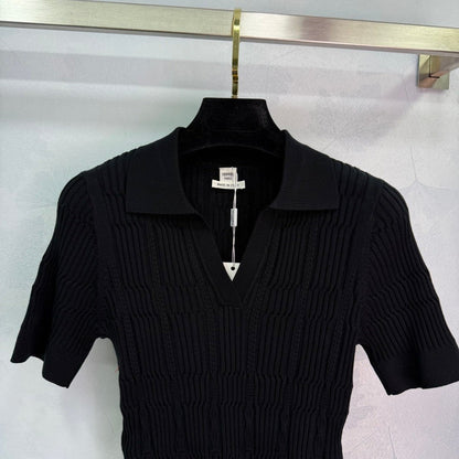 H Lapel Knit Lapel Short Sleeve