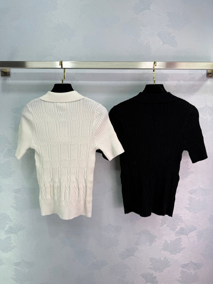 H Lapel Knit Lapel Short Sleeve
