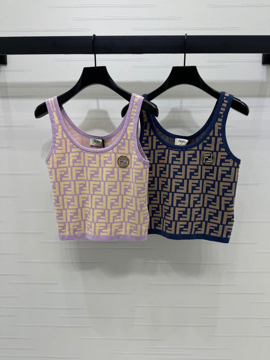 25 Spring and Summer Jacquard Letter Knitted Vest