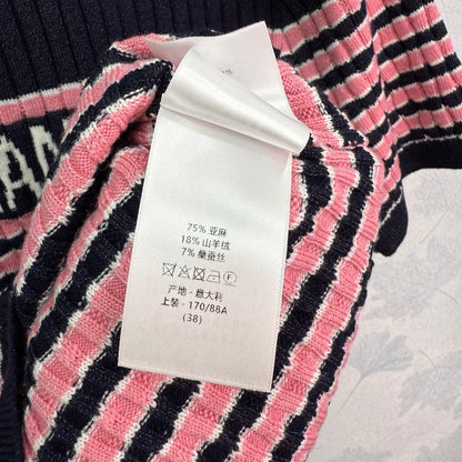 2025 New Round Neck Striped Knit Top