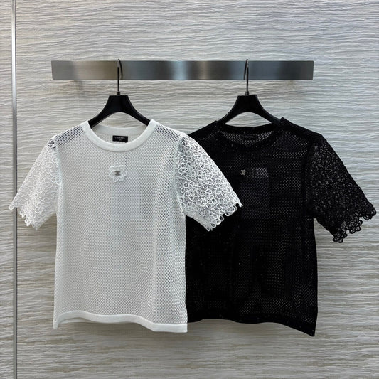 25 spring and summer jacket with hollowed-out short sleeves