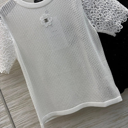 25 spring and summer jacket with hollowed-out short sleeves