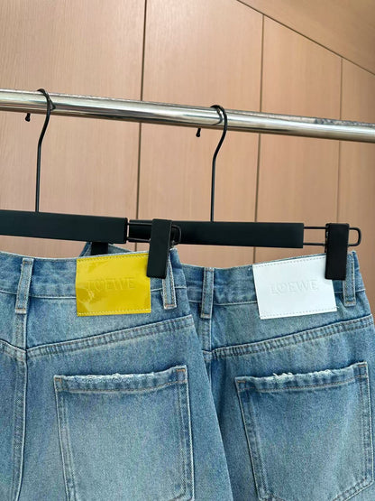 𝟐𝟎𝟐5 popular goddess style five-point raw edge jeans
