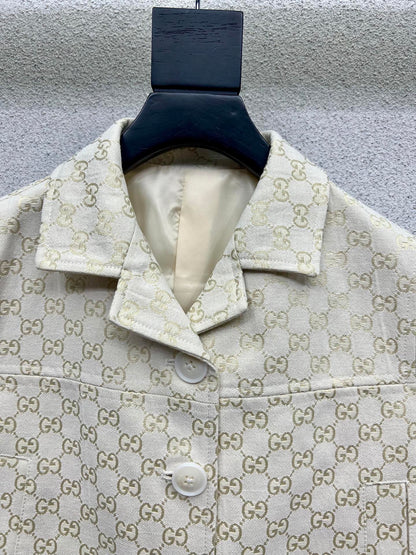 Classic jacquard jacket + matching shorts set