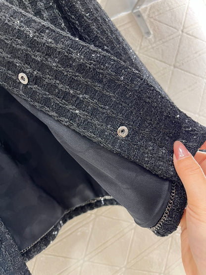 25ss Coarse woolen small stand collar dress jacket