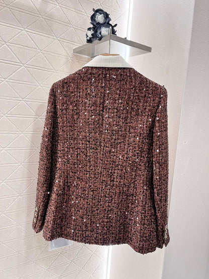 25ss Coarse tweed sequin dress jacket
