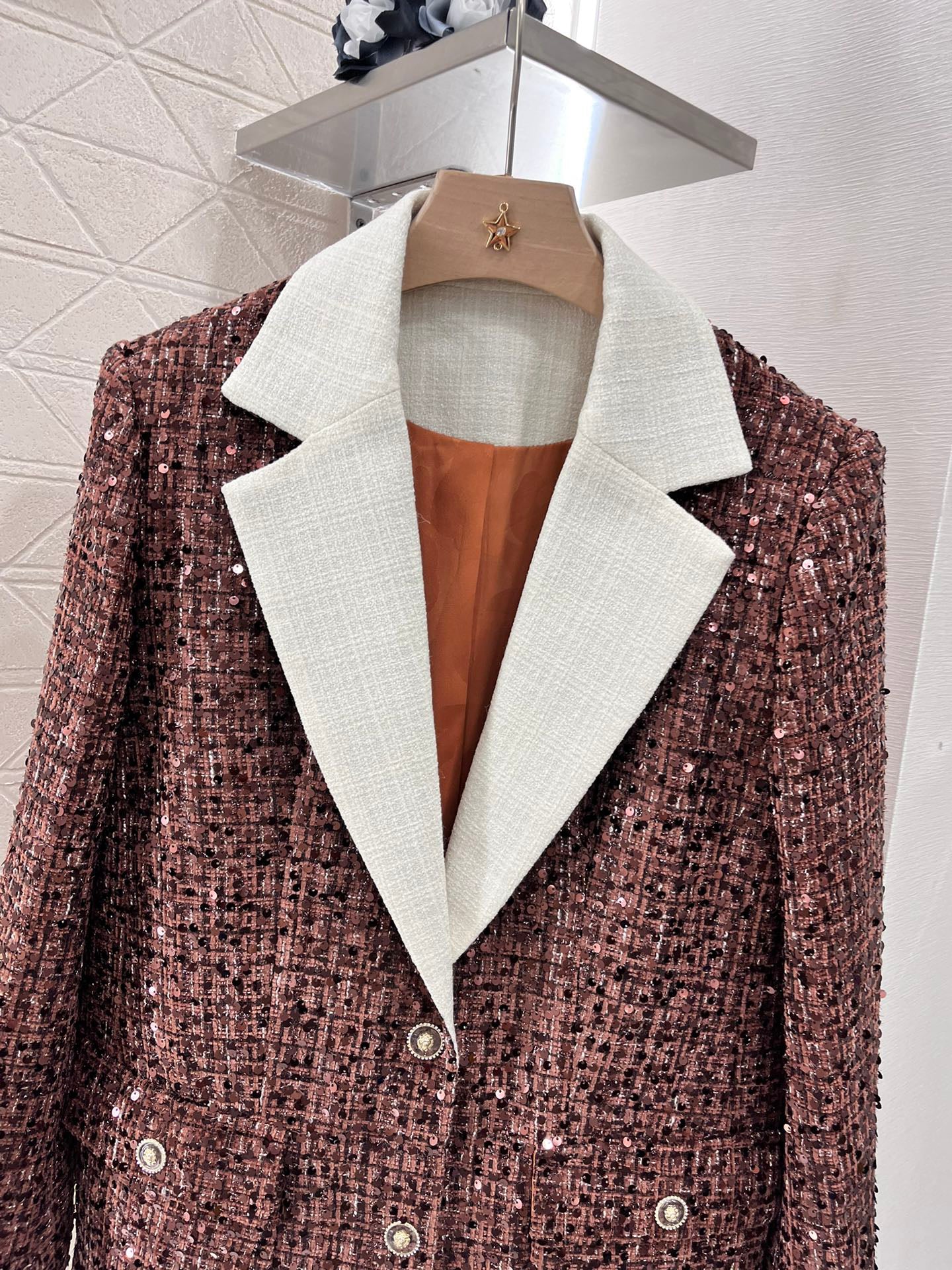 25ss Coarse tweed sequin dress jacket