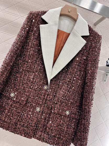 25ss Coarse tweed sequin dress jacket