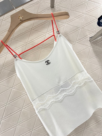 25SS Lace edge knitted suspender