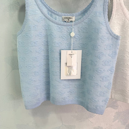 25SS Micro transparent jacquard knitted vest