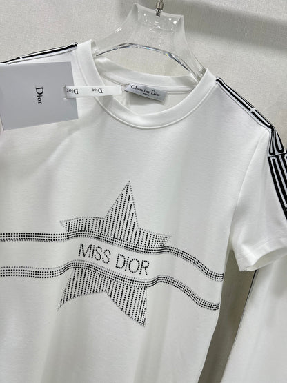 25ss Hot stamping ribbon short sleeved shirt ➕ Combination of straight tubes