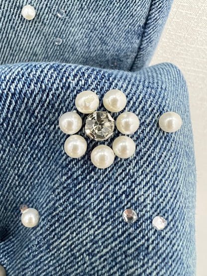 25ss 3D nail bead straight leg pants