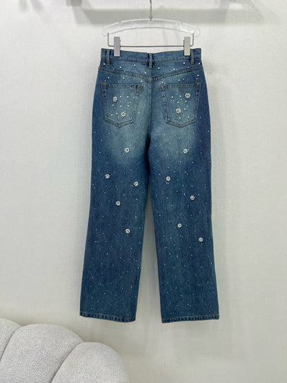 25ss 3D nail bead straight leg pants
