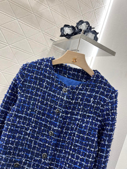 25ss Woven silver silk dress jacket